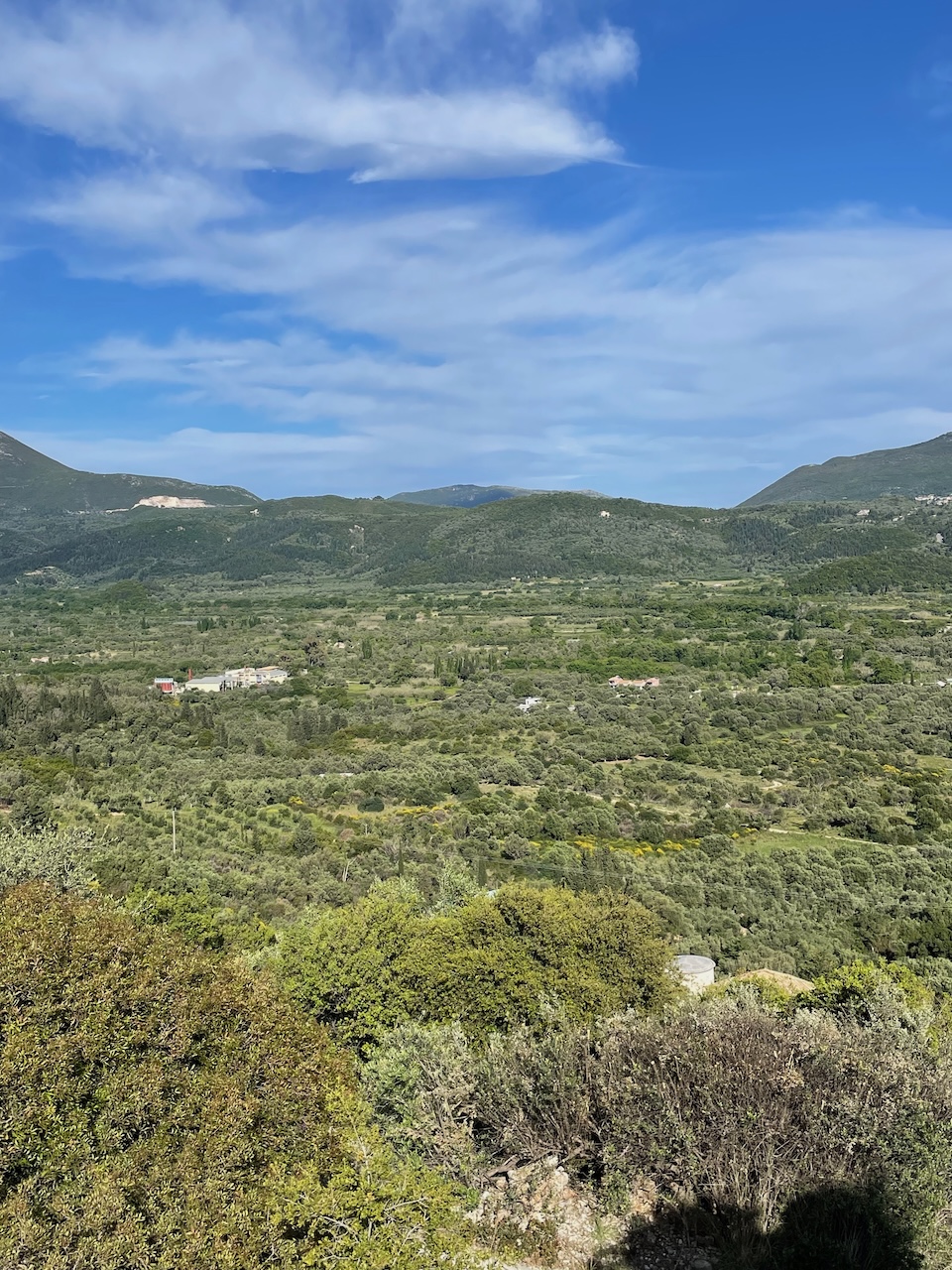 Looking across the valley form the villa late April